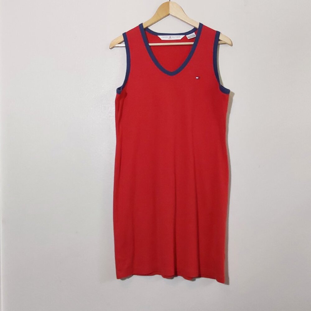 Tommy Hilfiger Red Sleeveless Comfy Tank Dress 100% Cotton Great Cond- XL - Picture 2 of 6